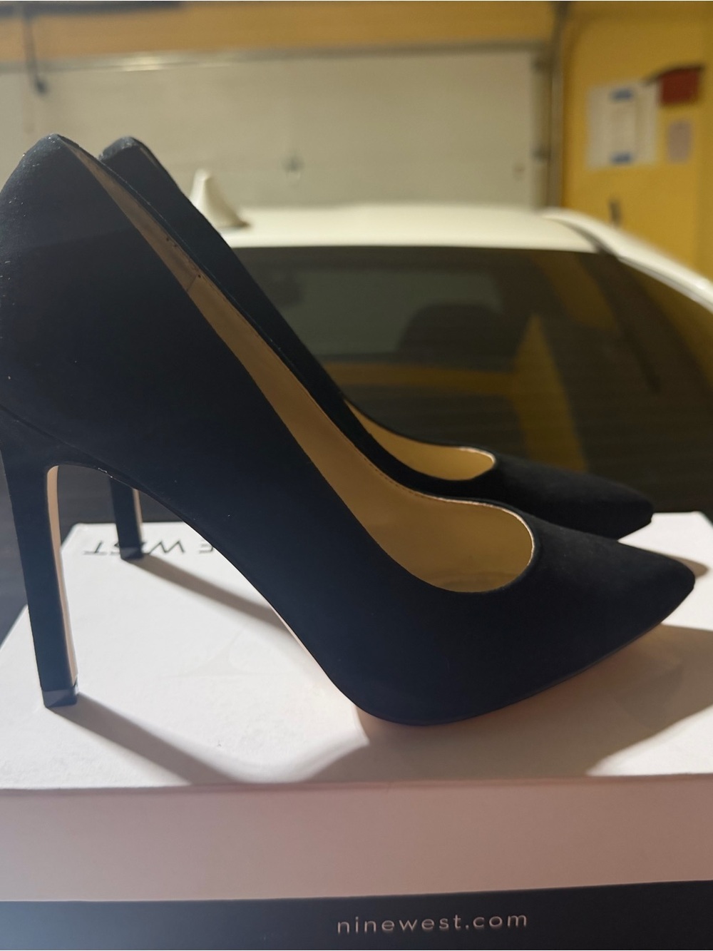 “New” Nine West TATIANA Black Suede Pointed-Toe Pumps size6